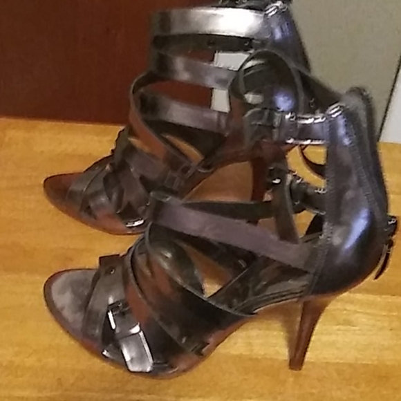 Marc Fisher Metallic Silver Heels - Picture 2 of 4
